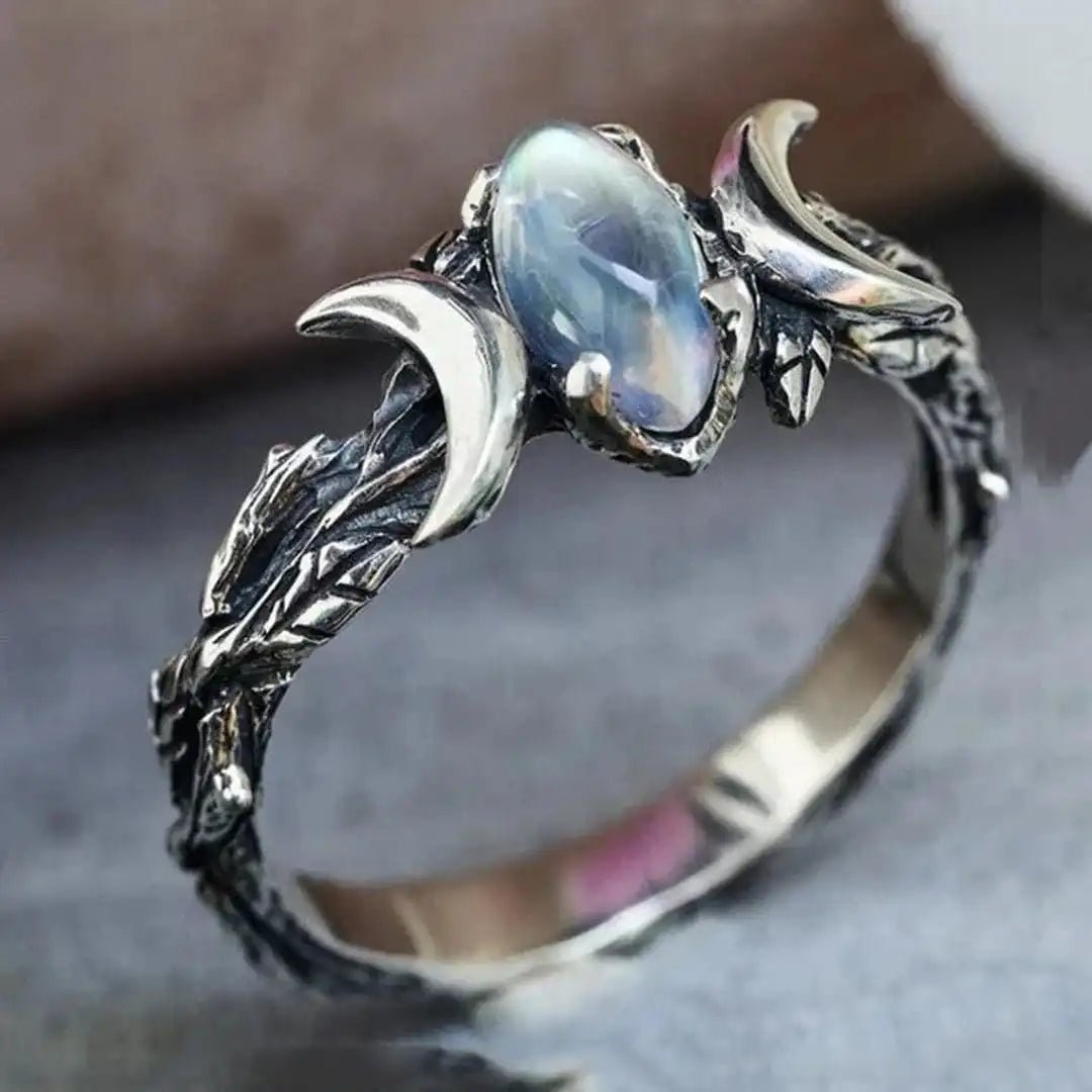 Retro Bohemian Moonstone Ring