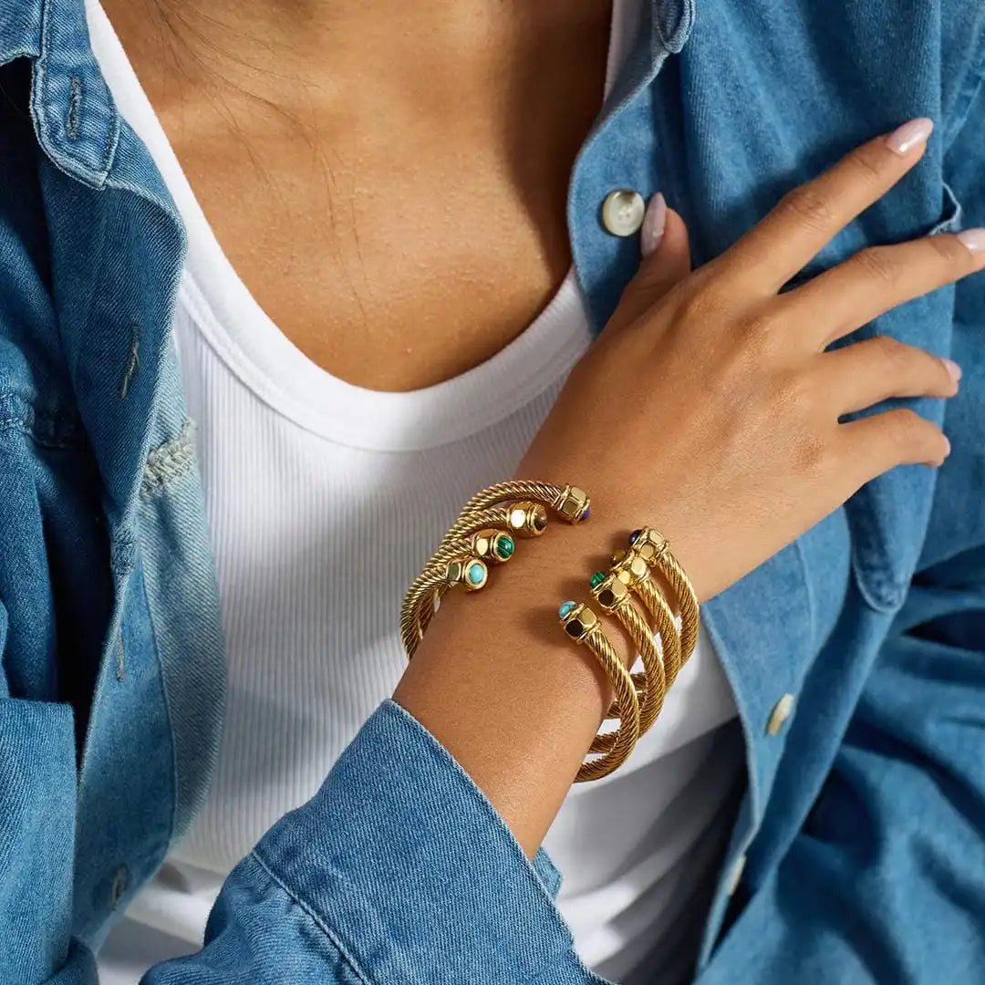 Vintage Gold Adjustable Gemstone Bracelet