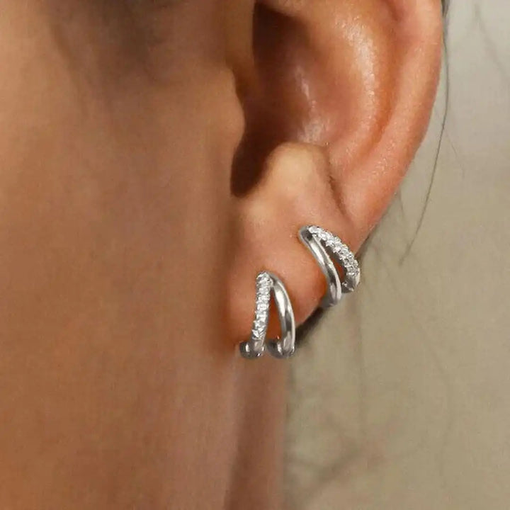 Timeless Gold Zircon Hoop Earrings