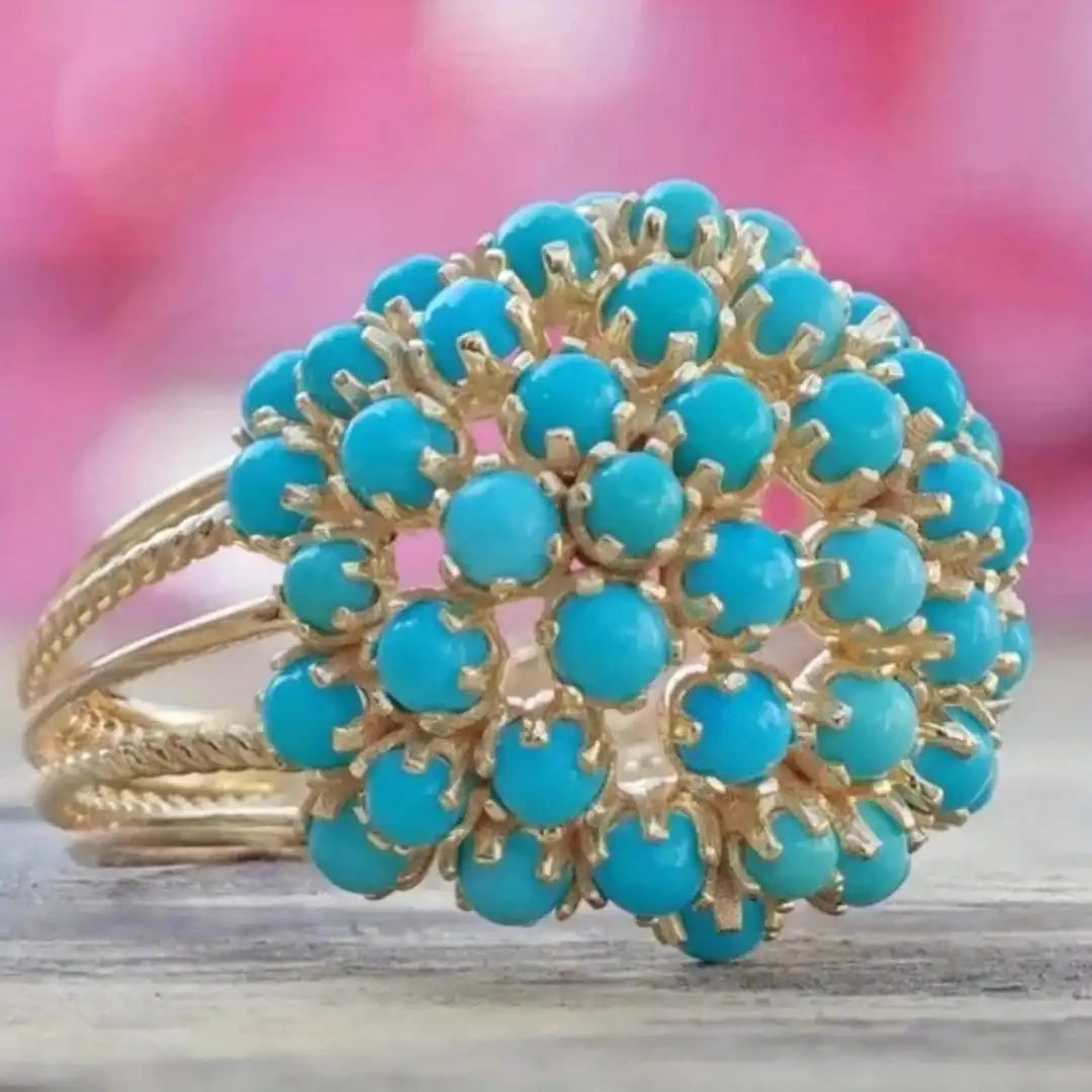 Bohemian Layered Ring Featuring Turquoise Stone Beads