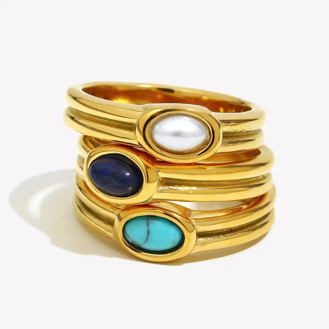 Vintage Gold Natural Stone Ring