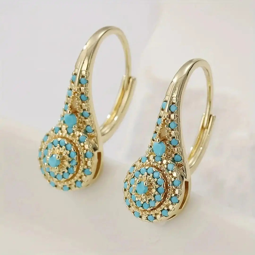 Stylish Turquoise Mandala Earrings