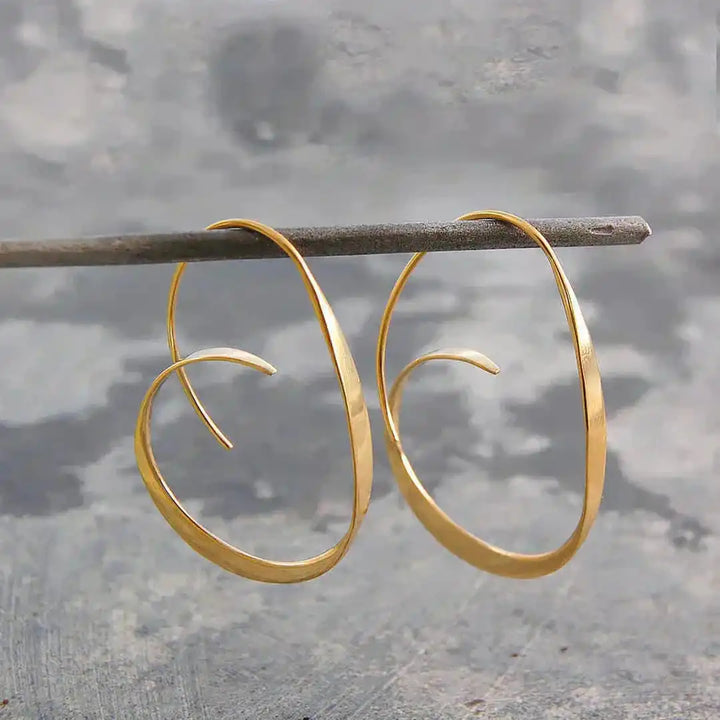 Open Design Spiral Drop Earrings