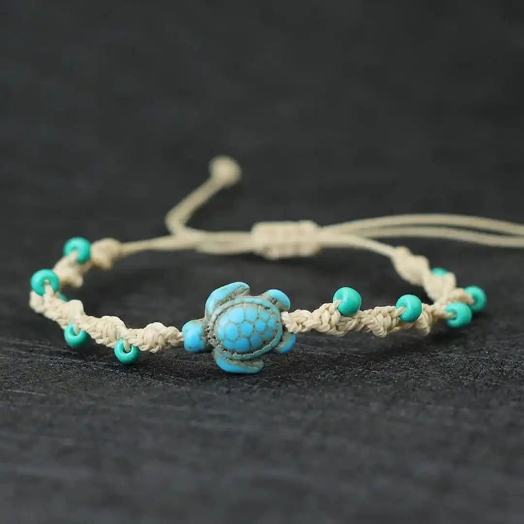 Bohemian-Inspired Beaded Turtle Cord Bracelet