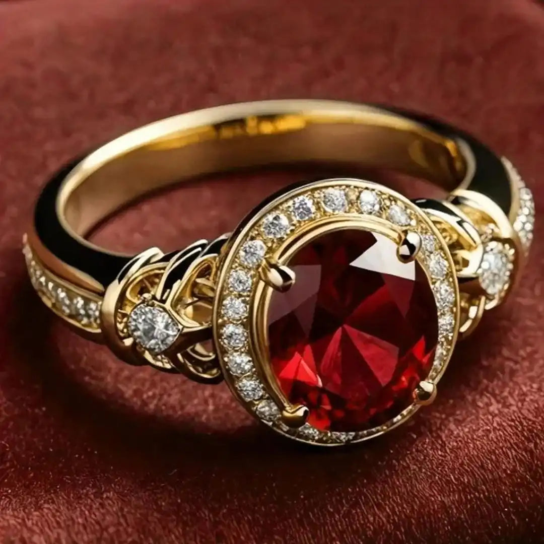Ruby Halo Knot Statement Ring
