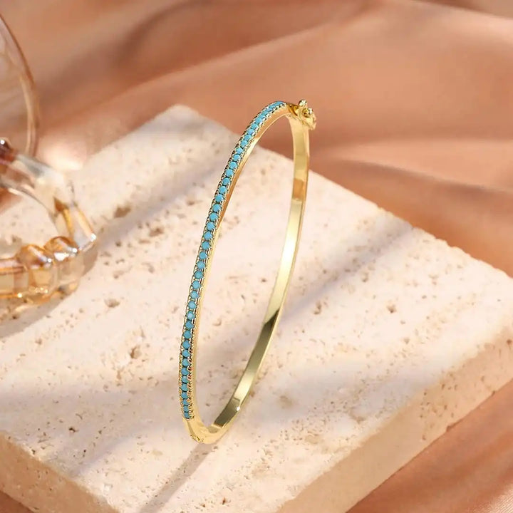 Turquoise and Gold Gemstone Bracelet