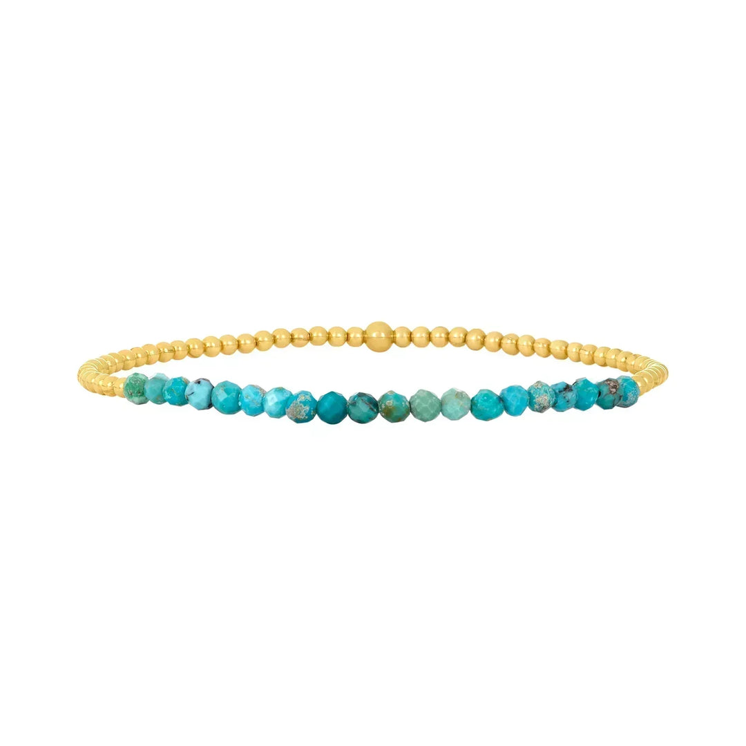 Chic Turquoise and Gold Beaded Bracelet