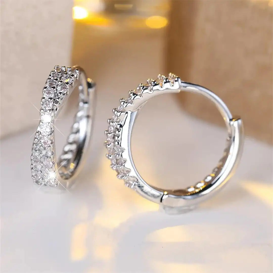 Vintage Zirconia Hoop Earrings