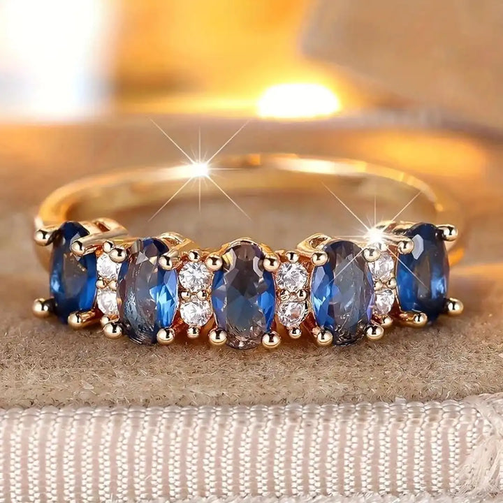 Oval Adjustable Accent Band Ring