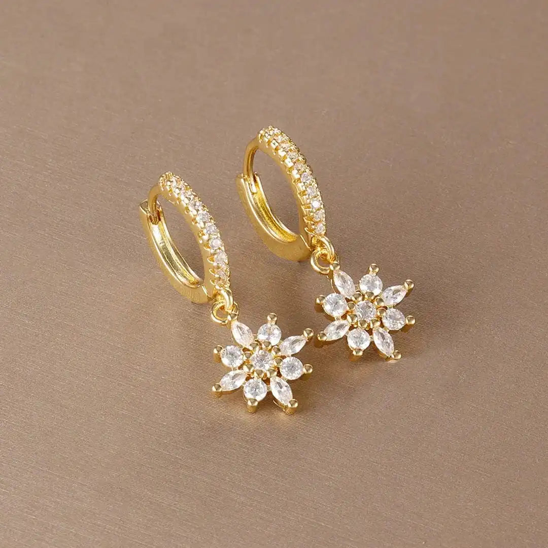 Eternal Crystal Snowflake Drop Earrings