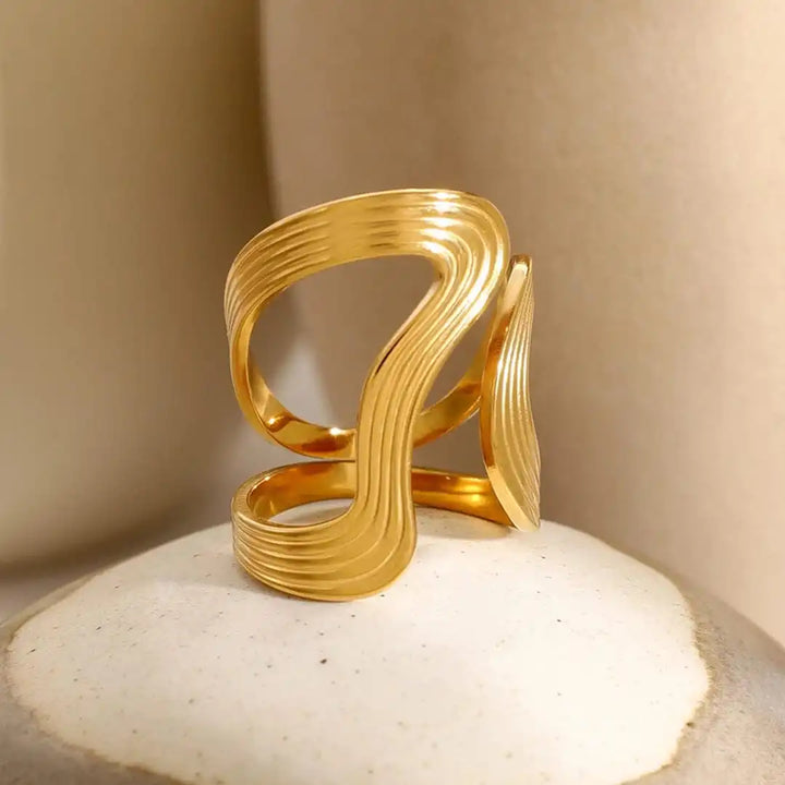 Sophisticated Gold Bead Ring