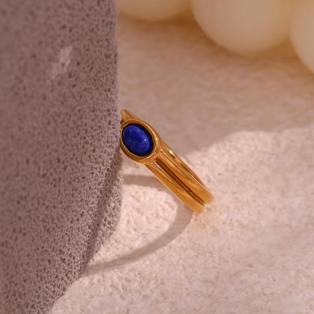 Vintage Gold Natural Stone Ring