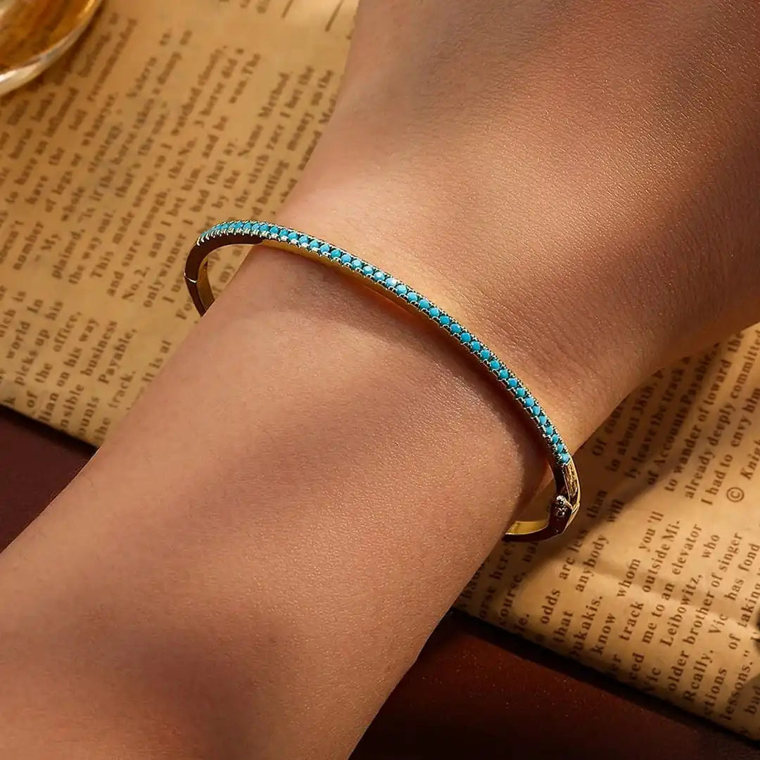 Turquoise and Gold Gemstone Bracelet