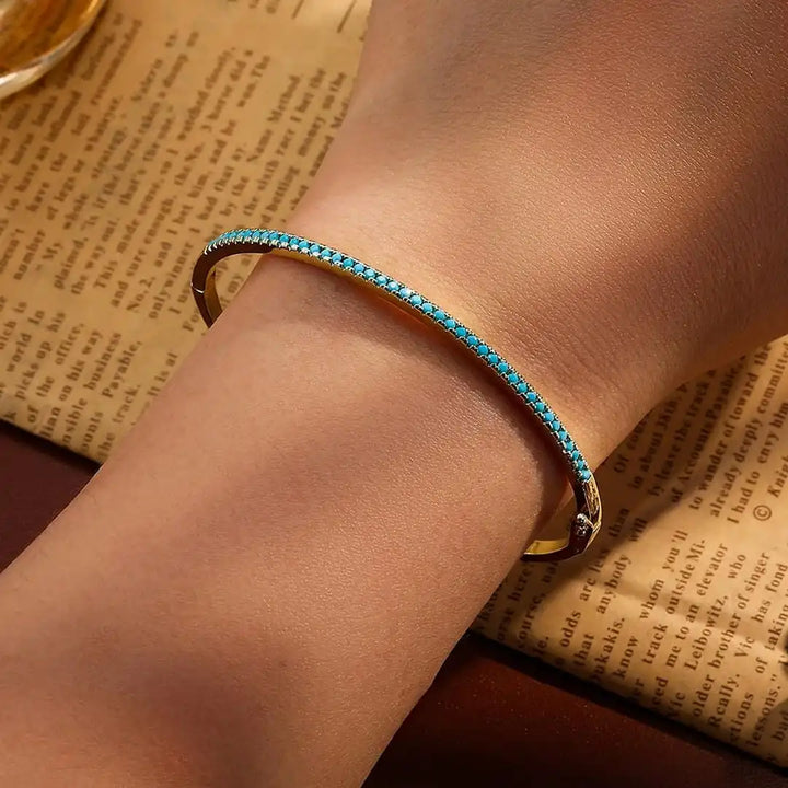 Turquoise and Gold Gemstone Bracelet