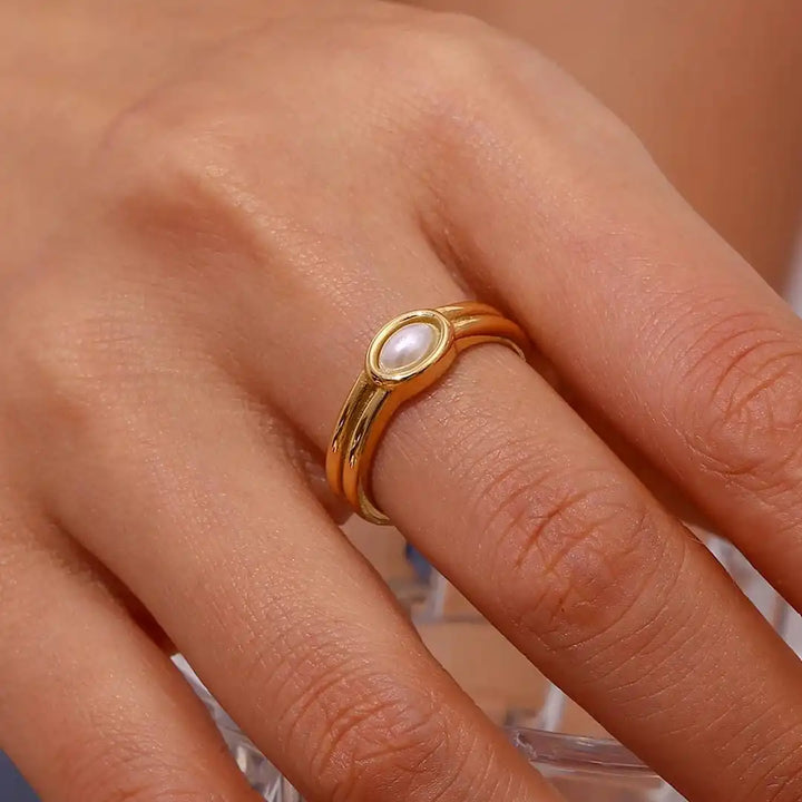 Vintage Gold Natural Stone Ring