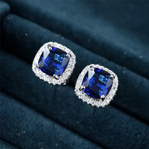 Saphir Square Gemstone Earrings