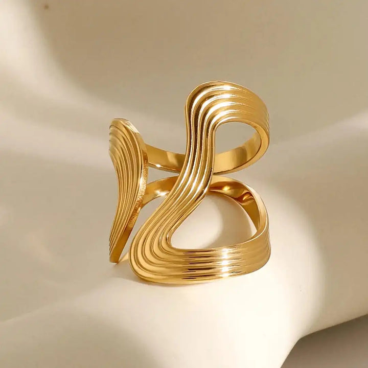 Sophisticated Gold Bead Ring