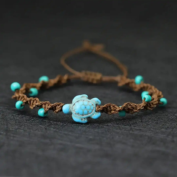 Bohemian-Inspired Beaded Turtle Cord Bracelet
