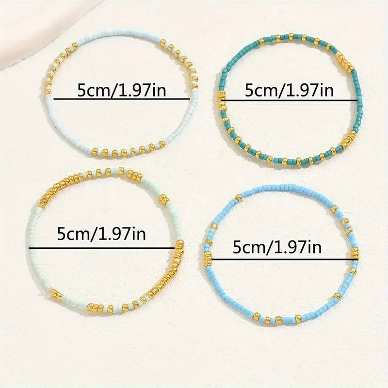 Chic Bohemian Turquoise Bead Bracelet Set