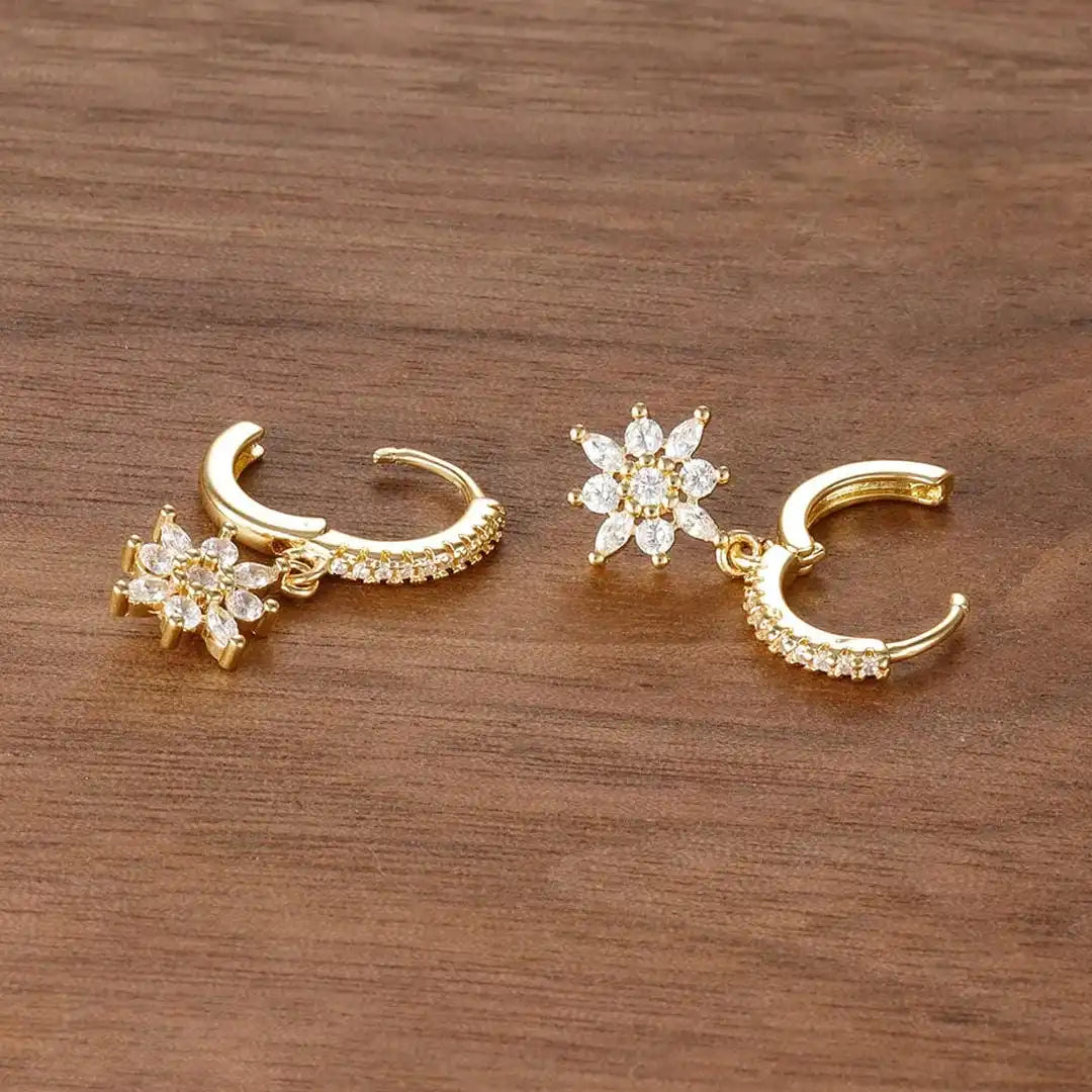 Eternal Crystal Snowflake Drop Earrings