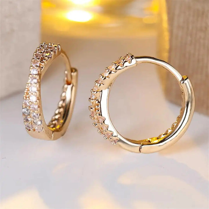 Vintage Zirconia Hoop Earrings