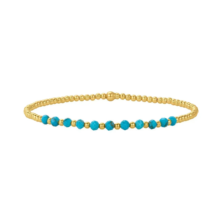 Chic Turquoise and Gold Beaded Bracelet