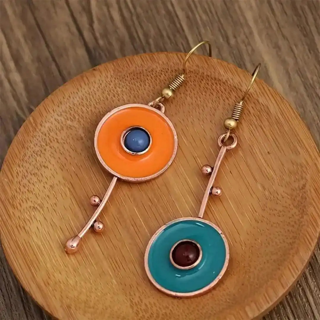 Antique Bronze-Toned Gemstone Earrings