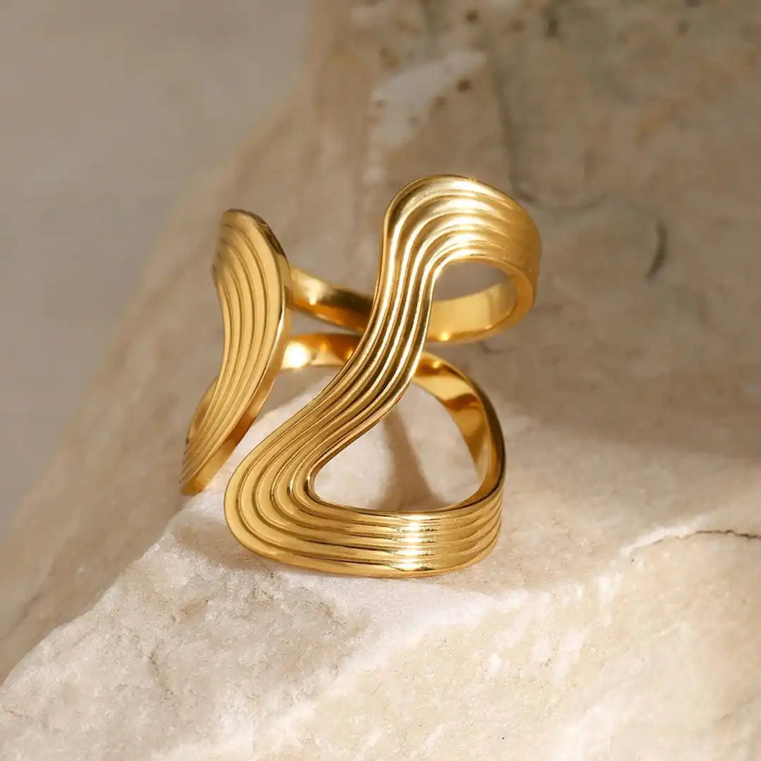 Sophisticated Gold Bead Ring