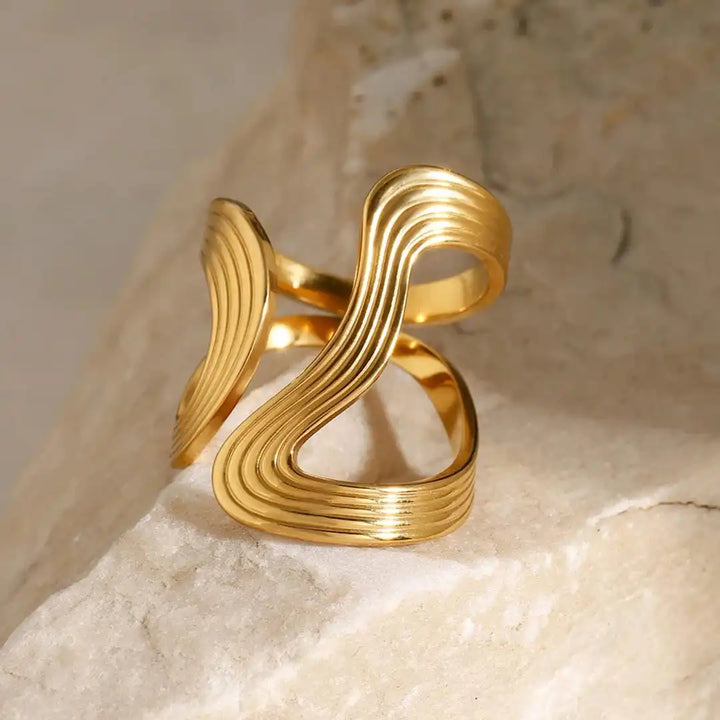 Sophisticated Gold Bead Ring