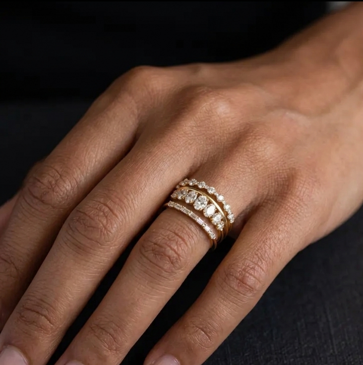 Classic Zirconia Ring Set with Timeless Elegance