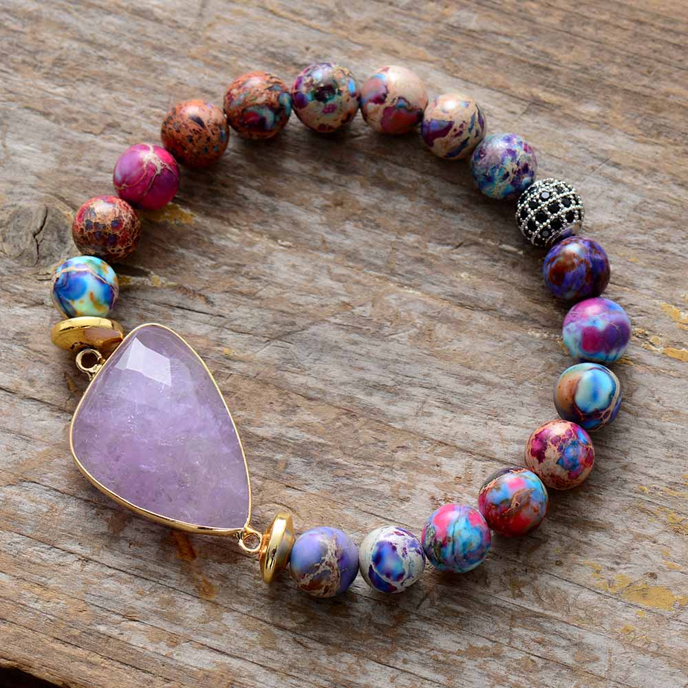 Bohemian Amethyst Beaded Bracelet