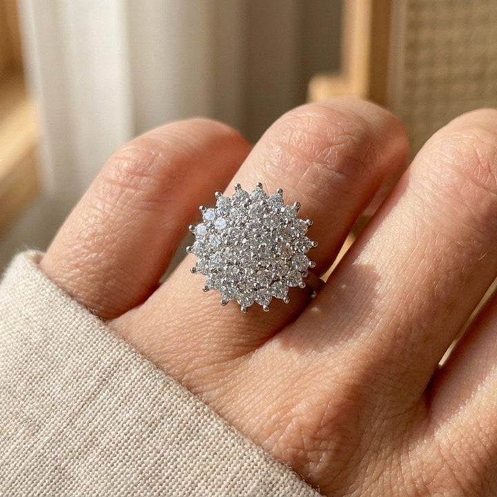 Crystal Cluster Halo Statement Ring