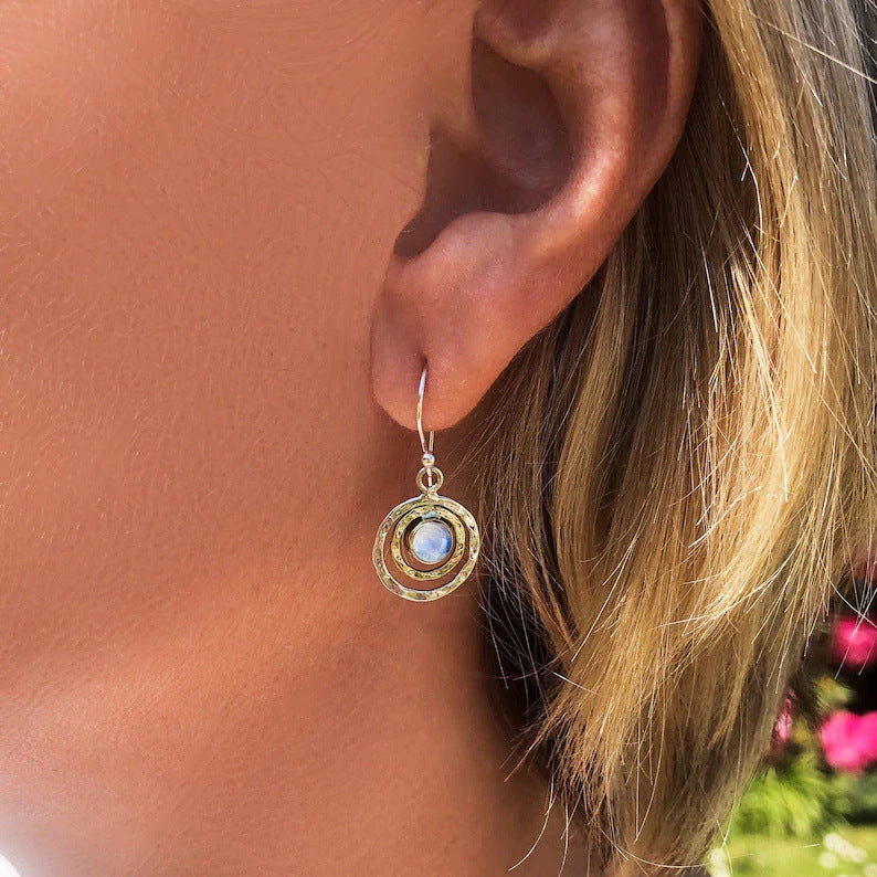 Moonlit Oval Drop Earrings