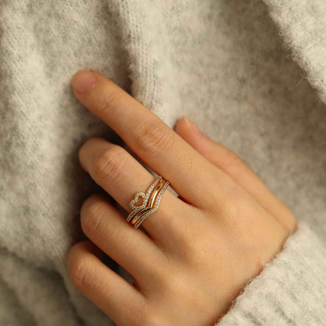 Luminous Heart Wishbone Stacking Bands