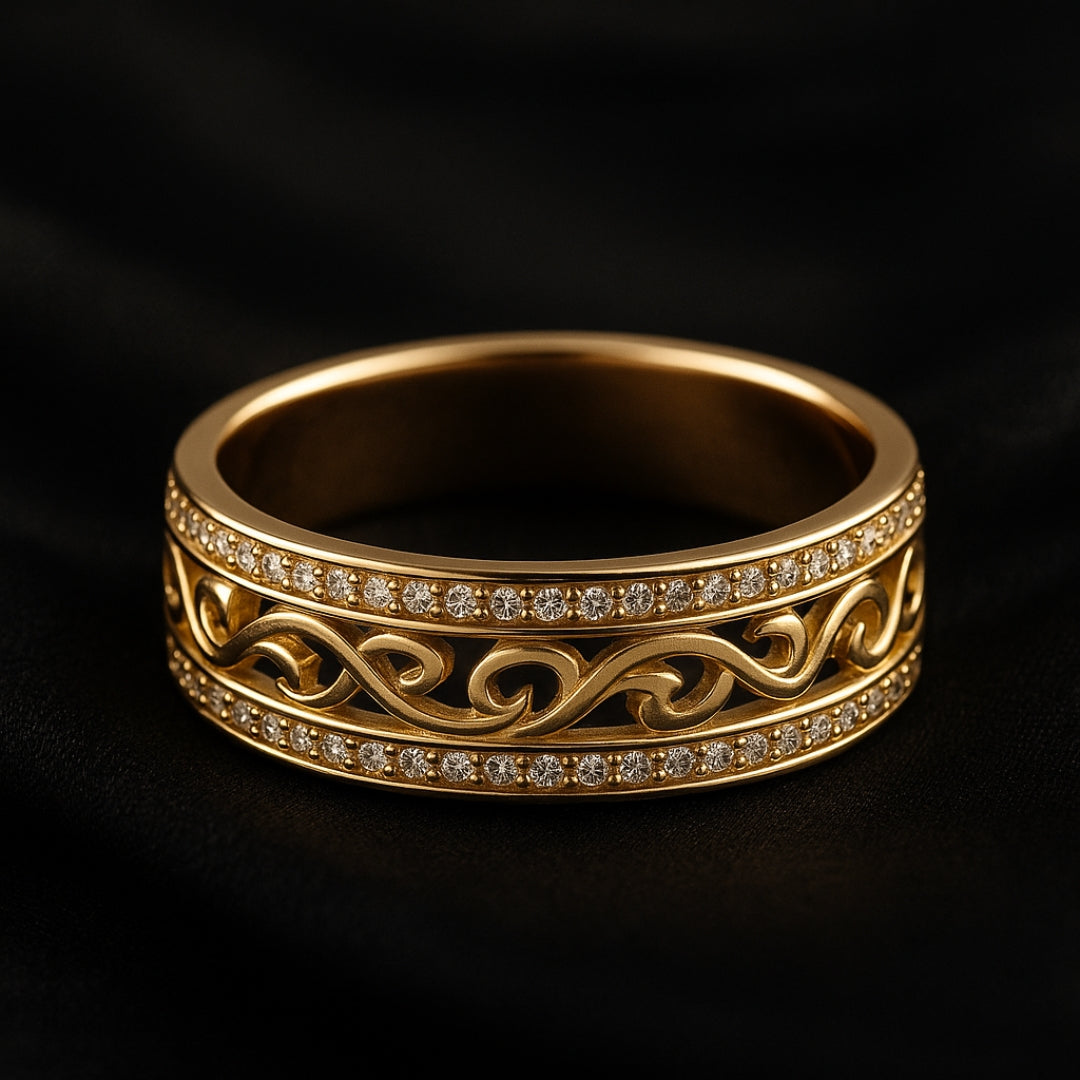 Glowing Hollow Gold Ring