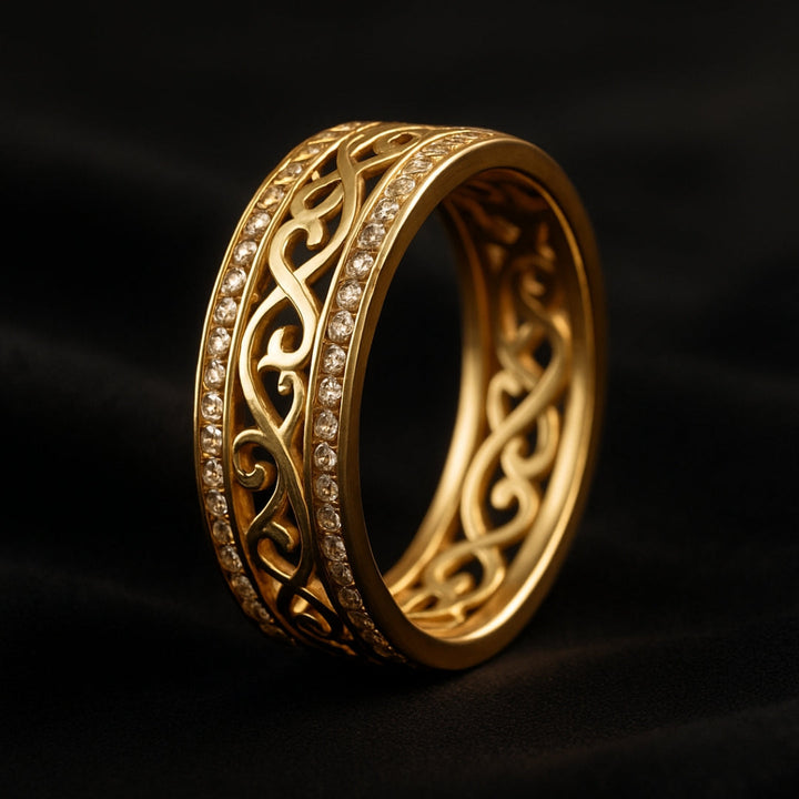 Glowing Hollow Gold Ring