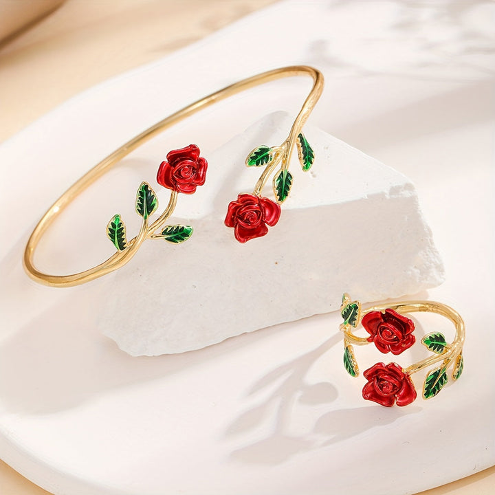 Rose Blossom Bracelet and Ring Duo