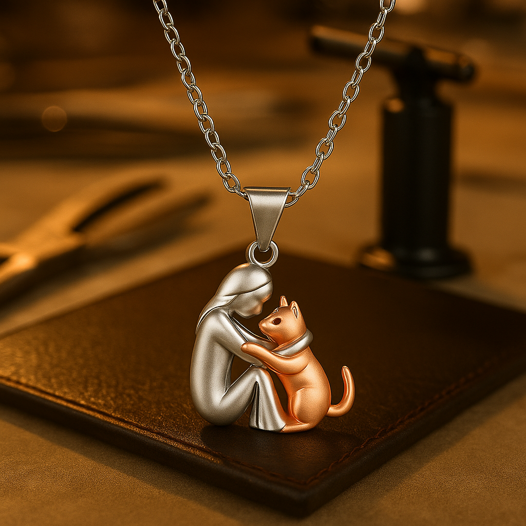 Cat Cuddle Pendant Necklace
