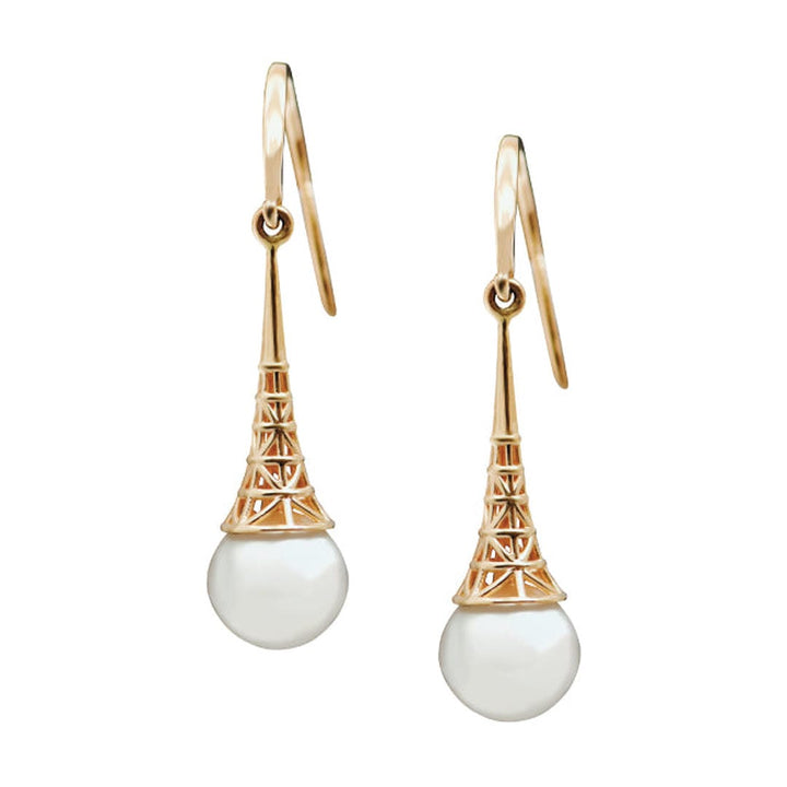 Vintage Gold Pearl Drop Earrings