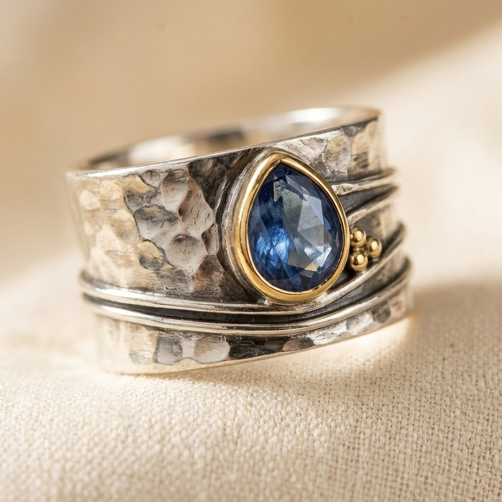Gold and Silver Accent Ring with Bezel Design