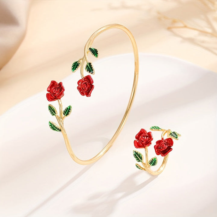 Rose Blossom Bracelet and Ring Duo