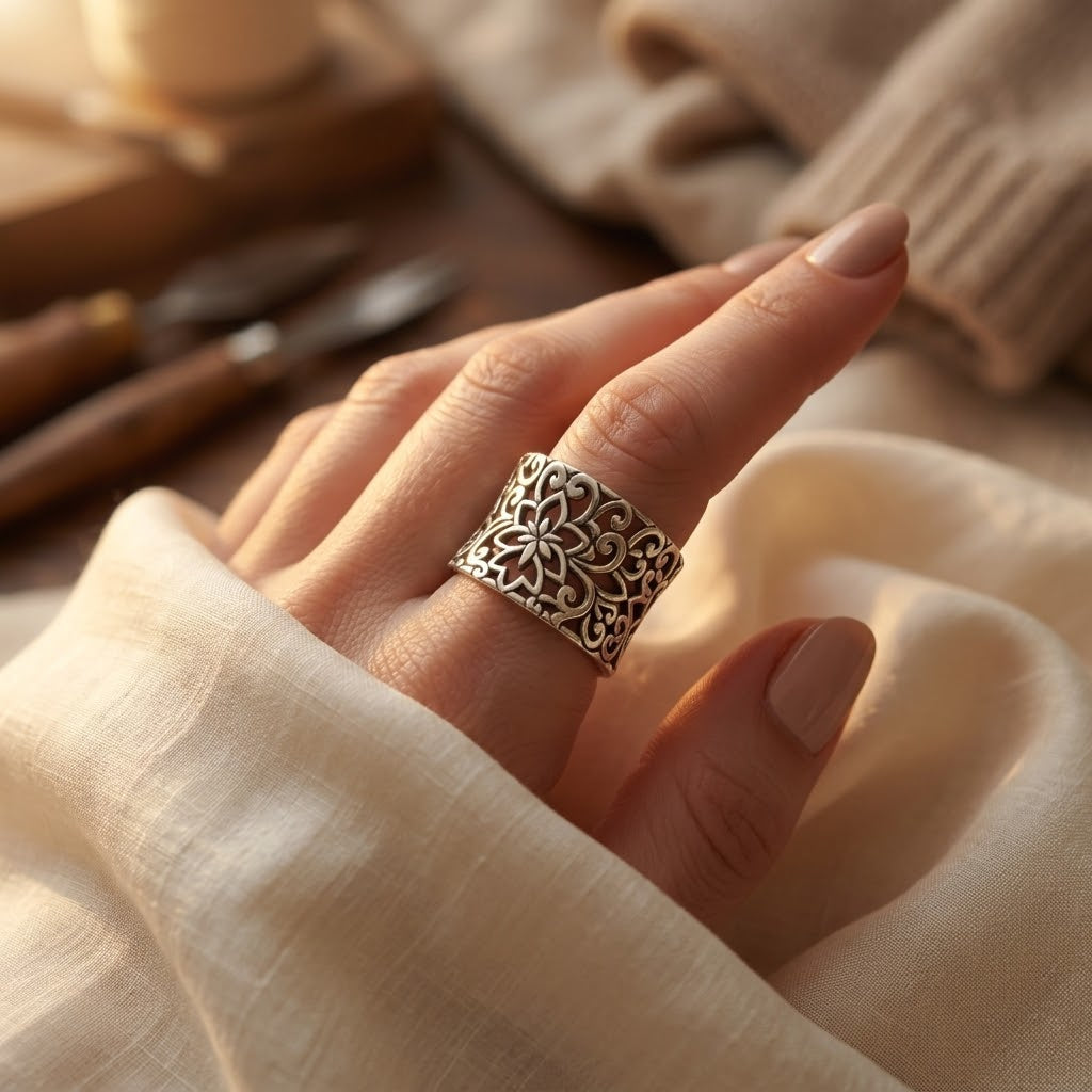 Delicate Silver Filigree Ring