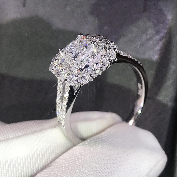 Square-Shaped Zirconia Wedding Ring