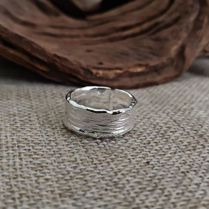 Textured Hammered Ring in Silver and Gold