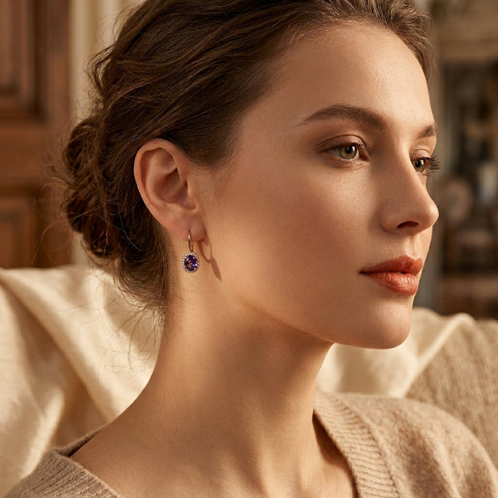 Gold Amethyst Tiara Earrings