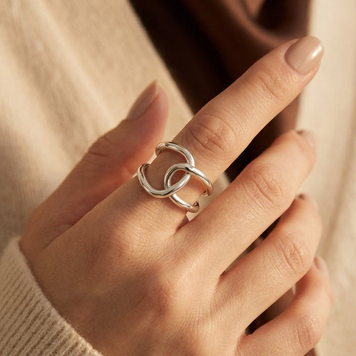 Silver Woven Open Band Ring