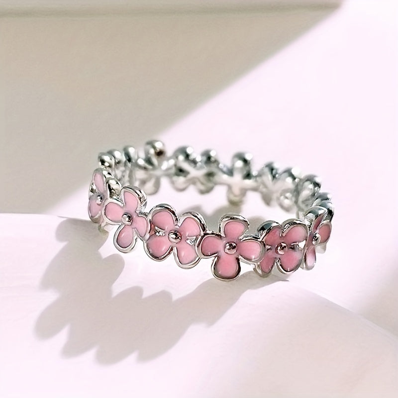 Simple Pink Floral Ring