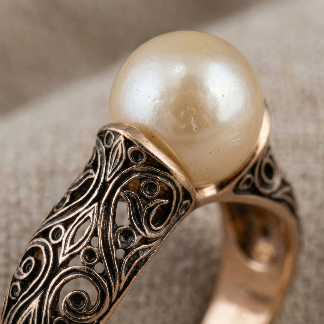 Vintage Pearl and Gold Ring