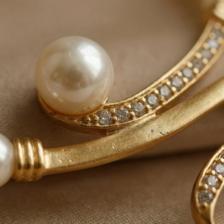 Authentic Pearl Jewelry Set: Necklace and Earrings