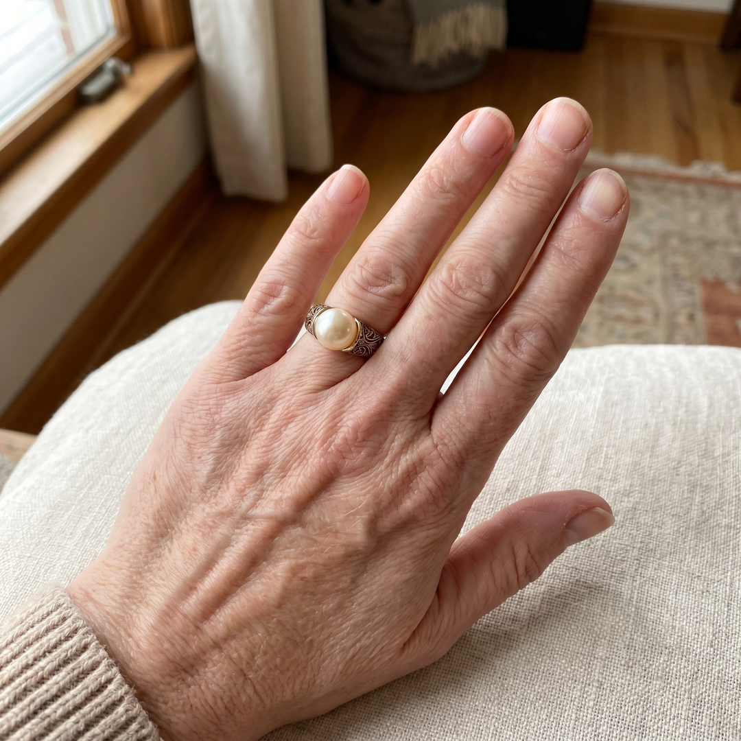 Vintage Pearl and Gold Ring